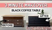 How to Paint a Coffee Table Black | 3 Minute Makeover