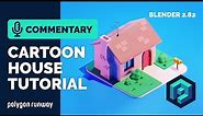 Cartoon House Blender Tutorial with Commentary