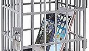 Mobile Phone Jail Cell Phones Prison Lock Up Safe Smartphone Stand Holders Classroom Home Table Office Storage Gadget -Family Time, Party Fun Novelty Gift Idea