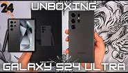 Titanium Black Samsung Galaxy S24 Ultra Unboxing & First Impressions