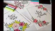 How to make colorful floral Cards\Floral Frames Drawing| Easy Flower Doodle Tutorial for Beginners |