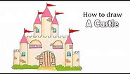 How to draw a Castle - step by step I Easy Castle Drawing Tutorial