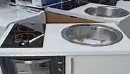 MINI KUHINJA NOVO 100 x 90 x 59 Mini Pećnica Frižider sa Komorom Sudoper Ploča za Kuhanje | Bijela Tehnika Hadzici