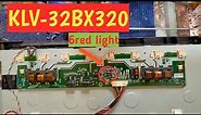 repair tv sony LCD model KLV 32BX320 problem backlight 6 red time(inverter error ic)