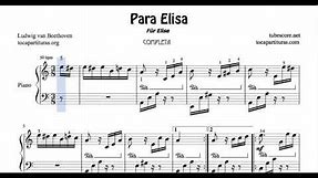 Para Elisa de Beethoven Partitura Completa de Piano FUR ELISE
