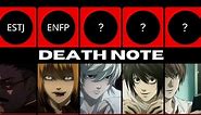 MBTI Personality Type of Characters in Death Note
