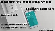 presentation doogee x5 max pro Android 6.0 4G