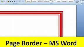 How to Add a Colorful Page BORDER - Ms Word