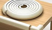 Furniture Edge and Corner Guards | 16.2ft Protective Foam Cushion | 15ft Bumper 4 Adhesive Childsafe Corners | Baby Child Proofing Foam Set and Safe for Table, Fireplace, Countertop | White