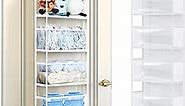 VERONLY Clear PVC Over The Door Hanging Organizer with Side Panels,Clear Hanging Pantry Storage with 3 Small Pockets,Sturdy & Large Door Organizer for Closet, Bedroom, Nursery, Bathroom and Sundries.
