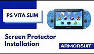 PS Vita Slim Screen Protector Wet-install MilitaryShield Installation Video guide by ArmorSuit