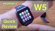 W5 Square Specialty Android 9 Smartwatch 4G + microSD + removable battery: Quick Overview