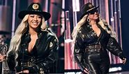 Beyoncé Puts Edgy Spin on Western Dressing in Plunging Vintage Leather Versace Outfit at iHeartRadio Music Awards 2024, Accepts Innovator Award