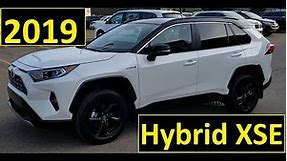 Toyota Rav4 2019 Hybrid XSE package review and walk around in White with the Black roof