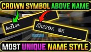 How to put crown symbol above name in free fire 👑 | New symbol in free fire | Unique Symbols