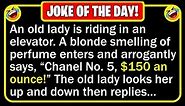 🤣 BEST JOKE OF THE DAY! - An elderly woman is riding in an elevator, on her... | Funny Daily Jokes