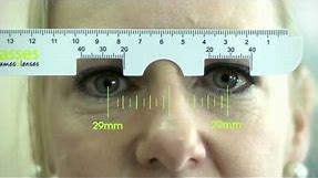 Glasses Frames and Lenses - How to use a PD ruler