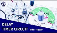 Adjustable Auto On Off delay timer circuit on Breadboard | 555 Timer project #4