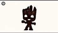 How to Draw Baby Groot Step by Step Easy Tutorial | Groot Drawing with Black Marker