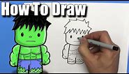 How To Draw a Cute Cartoon Hulk - EASY Chibi - Step By Step - Kawaii