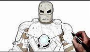 How To Draw Iron Man MK1 | Step By Step | Marvel