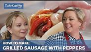 How to Make Grilled Sausages with Peppers and Onions