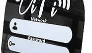 WiFi Password Sign for Home,Business,Guest,Acrylic WiFi Board Sign Marker, WiFi Sign Holder with Board Erasable Pen,Wall Mount and Guest Room Tabletop Decor (Black)
