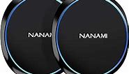 NANAMI Fast Wireless Charger [2 Pack] - Qi Certified Wireless Charging Pad for iPhone 15/14/13/13 Pro/12/SE 2020/11 Pro/XS Max,10W for Samsung Galaxy S24/S23/S22/S21/S20/S10/S9/Note 20/10,New Airpods