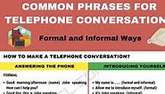Phone Conversation: Popular Phrases For Telephone Conversations • 7ESL