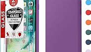 LeYi Phone Case for iPhone 8 Plus: iPhone Case 7 Plus with 2 PCS Tempered Glass Screen Protectors, Shockproof Full-Body Liquid Silicone with Anti-Scratch Microfiber Liner iPhone 7 Plus, Red Purple…
