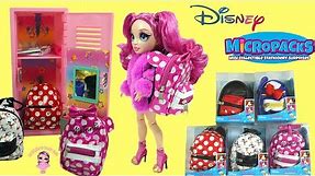 Disney Micropacks Unboxing Full Set! Minnie Mouse Mini Backpacks With Real Littles School Supply