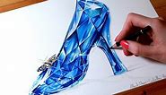 CINDERELLA Drawing the GLASS SLIPPER