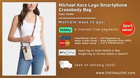 Michael Kors Logo Smartphone Crossbody Bag Color Vanilla
