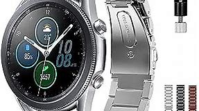 Intoval Band for Samsung Galaxy Watch 3 45mm / Watch 46mm / Gear S3 Frontier/Classic, Garmin Fenix 5/5 Plus/ 6/6 pro Premium Stainless Steel Bands with Link Adjustment Tool (22mm Strap, Silver)