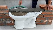 WOW. Toilet flower pot ideas / Make a unique flower pot from a toilet and cement