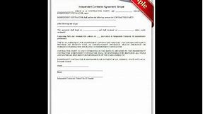 Free printable Independent Contractor Agreement Simple Forms