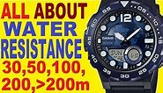 Casio water resistant watch | Casio water resistant WR 30m, 50m, 100m, 200m