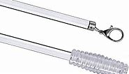 2 Pack - 30 inches Clear Acrylic Universal Drapery Pull Rod Wand with Metal Snap, 1/2 Inch Wide (30”)