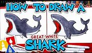 How To Draw A Great White Shark Cartoon