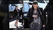 Pregnant Kim Kardashian Squeezes Her Baby Bump into a Very Tight Dress - Splash News