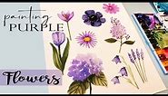 Easy Watercolor Spring Flowers [ Step by Step Tutorial] Easy for Beginners/ lilacs/ tulips