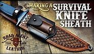 Making a Leather & Kydex Survival Knife Sheath Leather Working ASMR