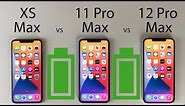 iPhone 12 Pro Max vs 11 Pro Max vs XS Max Battery Life DRAIN Test