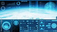Futuristic spaceship control panel interface. Spacecraft digital dashboard background with indicators and tools. The concept of space travel, space exploration and science.