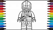 How to draw Lego Luke Skywalker pilot from Star Wars - coloring pages