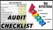 5S | What is 5S?? 5S Methodology | 5S Sample Audit Checklist |