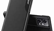 Ysnzaq Smart Window Case for Xiaomi Redmi Note 12 Pro/Poco X5 Pro 6.67", Full Surround TPU Leather Flip Phone Cover for Xiaomi Redmi Note 12 Pro/Poco X5 Pro QHBX Black