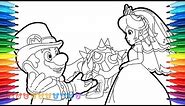 How to Draw Mario Odyssey, Mario & Princess Peach #28 | Drawing Coloring Pages for Kids