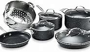 Granitestone Original 10 Piece Nonstick Cookware Set, Scratch-Resistant, Granite-Coated, Dishwasher and Oven-Safe Kitchenware, PFOA-Free Pots and Pans As Seen On TV