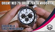 Unboxing Orient Neo 70's Solar Panda Chronograph Watch First Impressions